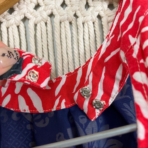 THML Anthropologie Mixed Print Navy  Red  Floral Sleeveless Dress  Small - Picture 6 of 12